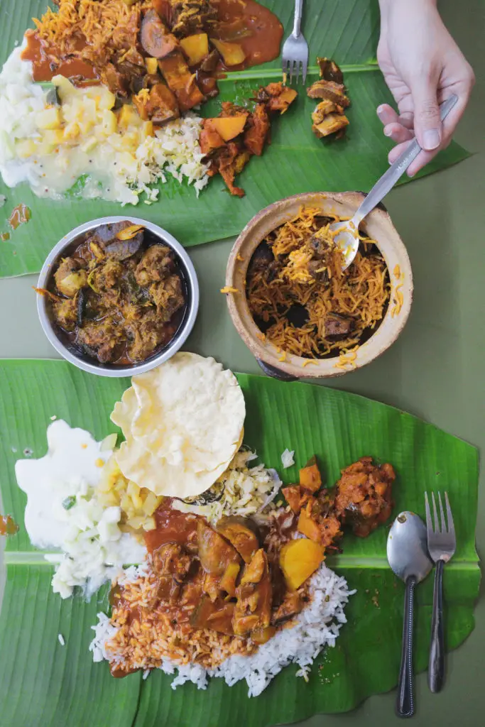 Sri Visalatchis banana leaf rice