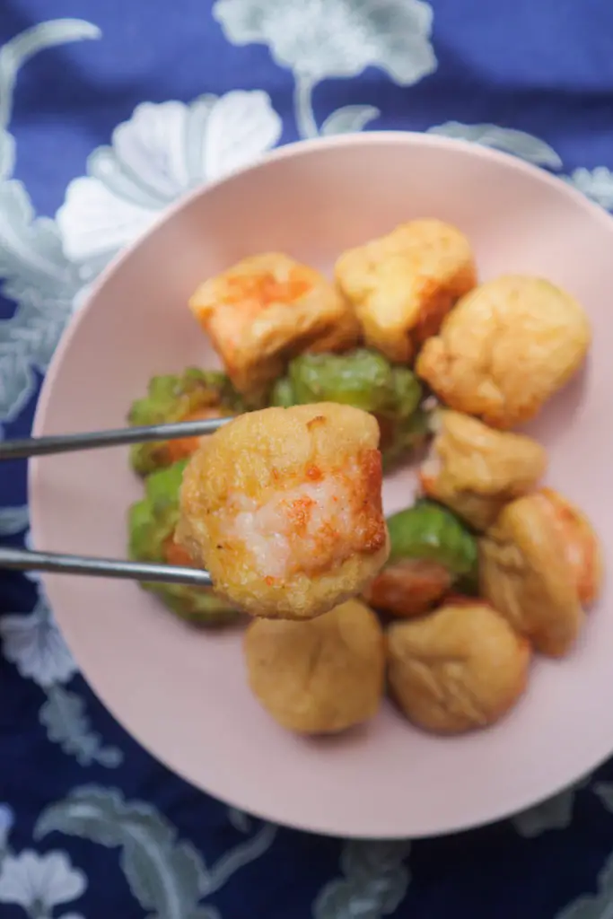 Prawn paste tofu puffs [Recipe]